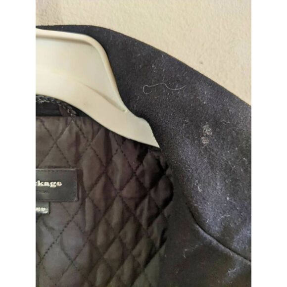 Mackage Moto Coat Jacket Women's Size XS Black Wool Leather Winter Quilted Chic - Picture 11 of 16